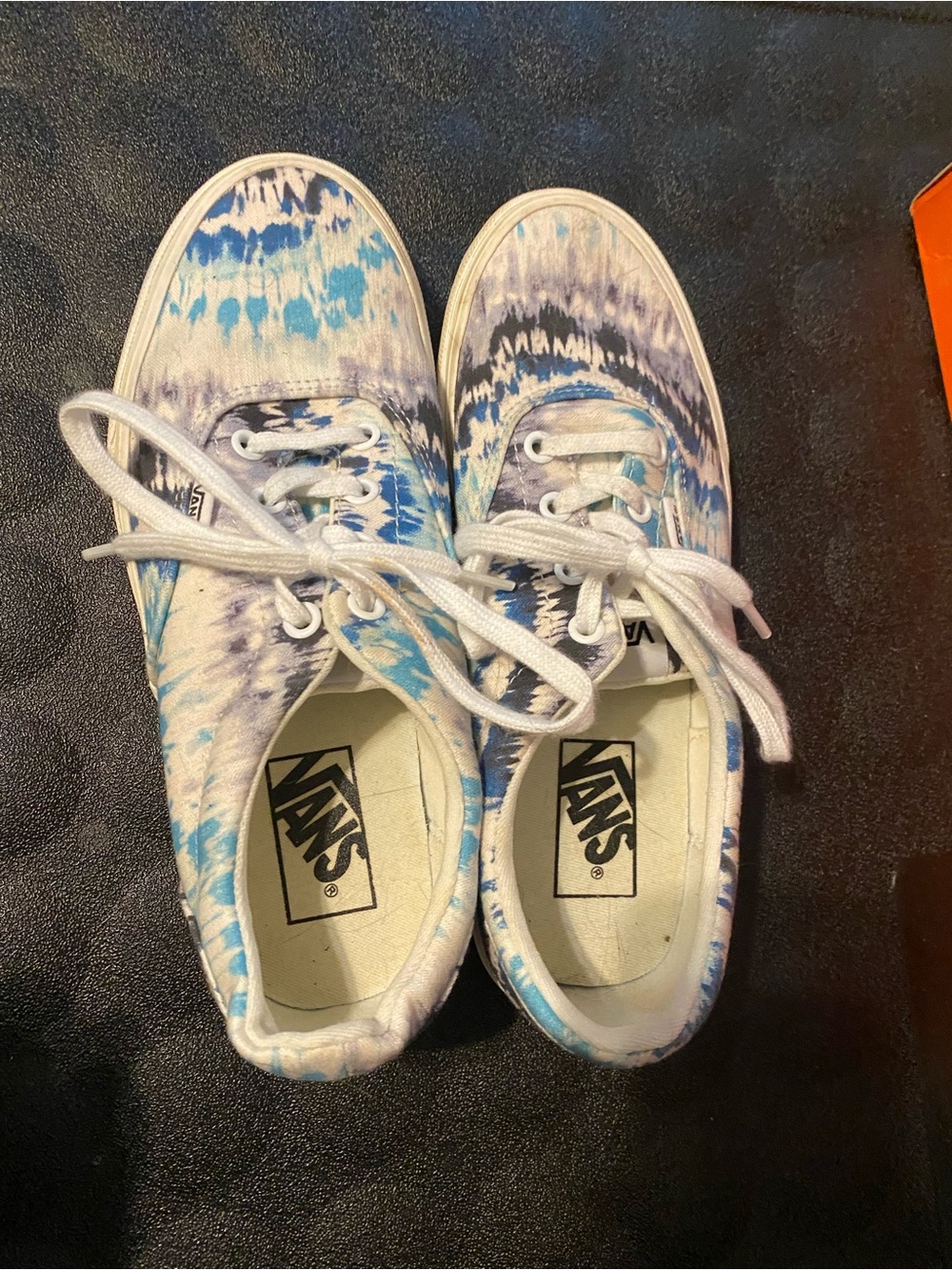 Vans Tie-Dye Canvas Low Top Sneakers - Blue, Purple & White